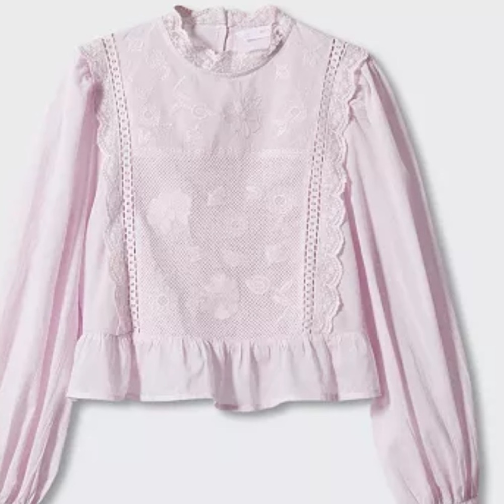 Mango Light Purple Lace Blouse - Picture 4 of 6